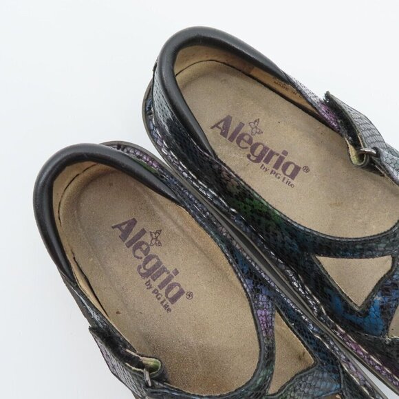 Alegria Dayna 38 EU 8/8.5 US Multicolor Snakeskin Leather Mary Jane Shoes DAY726 - Picture 9 of 13